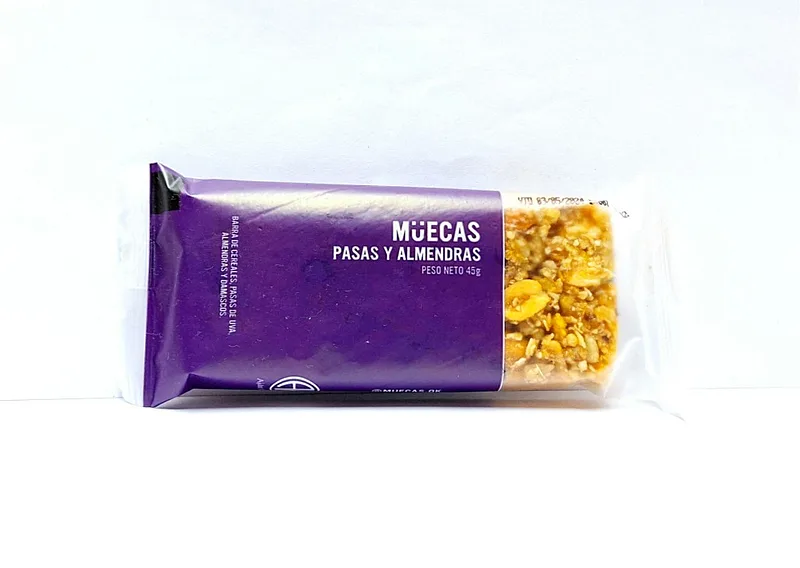 Barras Almendras y Pasas x 50 gr x 16 u (Muecas)