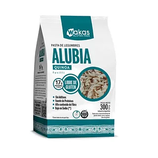 Fusilli de Legumbres Alubia y Quinoa x 300 gr (Wakas)