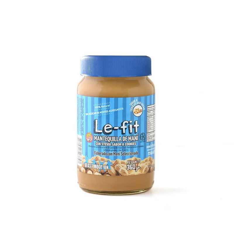 Mantequilla de Mani Le-Fit Cookies y Cream x 360 gr (Le-Fit)