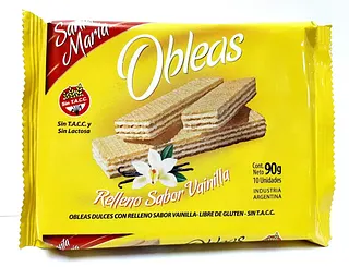 Oblea Vainilla x 90 gr sin Tacc (Santa Maria)