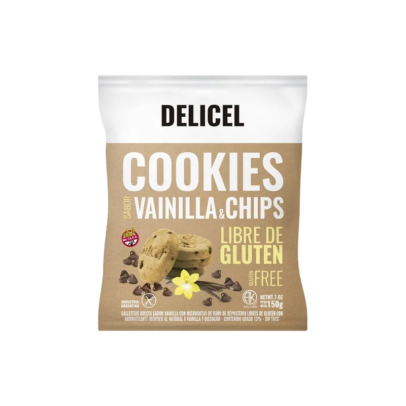 Galletitas Cookies Vainilla y Chips x 150 gr (Delicel)