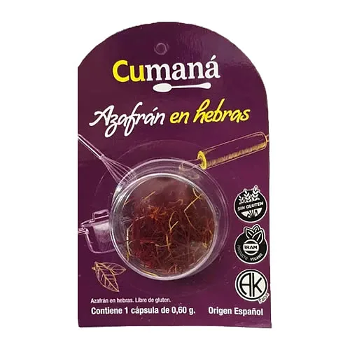 Azafran en Hebras Capsula x 0.60 gr (Cumana)