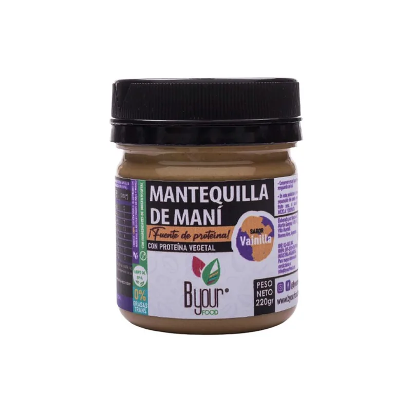 Mantequilla de Mani Proteica con Vainilla x 220 gr (Byour Food)