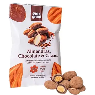 Almendras con Chocolate y Cacao x 16 u (Chia Graal)