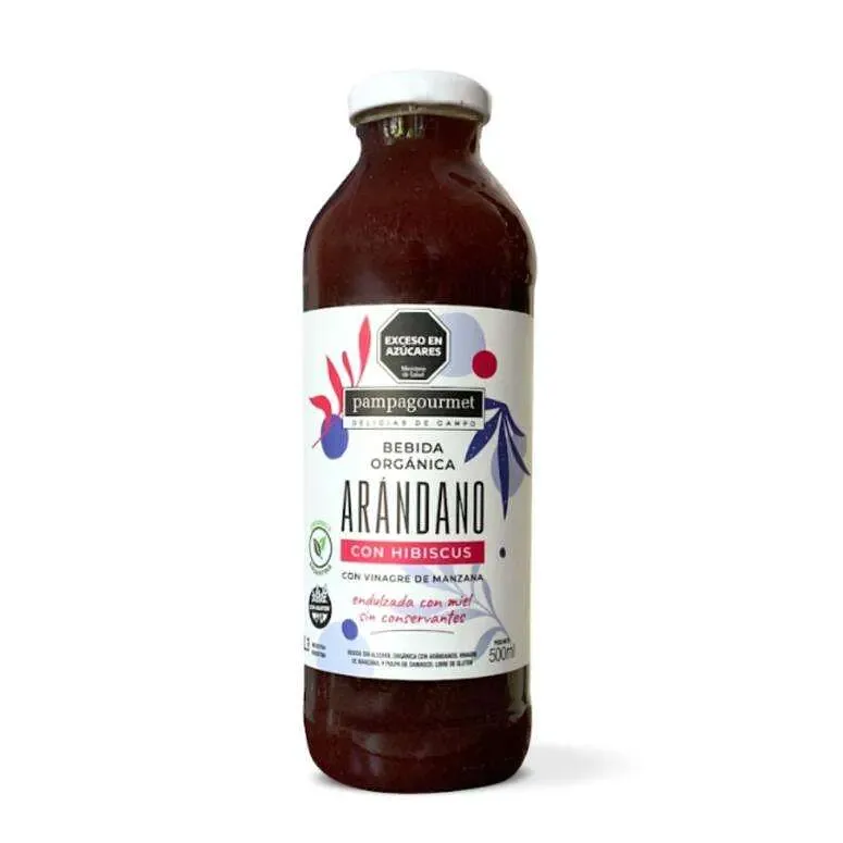 Bebida Organica Arandano Hibiscus con Vinagre de Manzana x 500 gr (Pampagourmet)