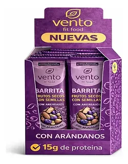 Barritas de Frutos Secos con Semillas y Arandanos x 12 u (Vento Fit)