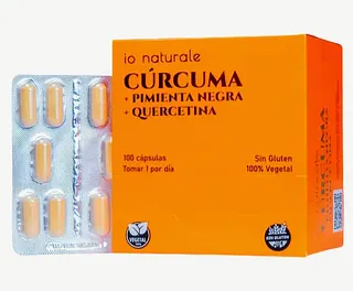 Blister de Curcuma, Pimienta Negra y Quercetina x 100 cap (Io Naturale)