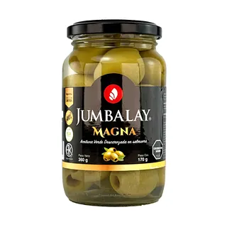 Aceitunas Verdes Descarozadas en Salmuera Magna x 360 gr (Jumbalay)