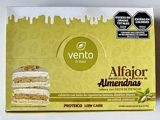 Alfajores de Almendras Relleno con Pasta de Pistacho x 53 gr x 6 u (Vento Fit)