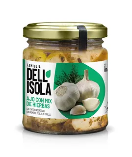 Ajos Enteros con Mix de Hierbas x 180 gr (Dell Isola)