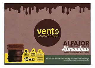 Alfajores de Almendras Rellenos de Pasta de Avellanas x 6 u (Vento Fit)