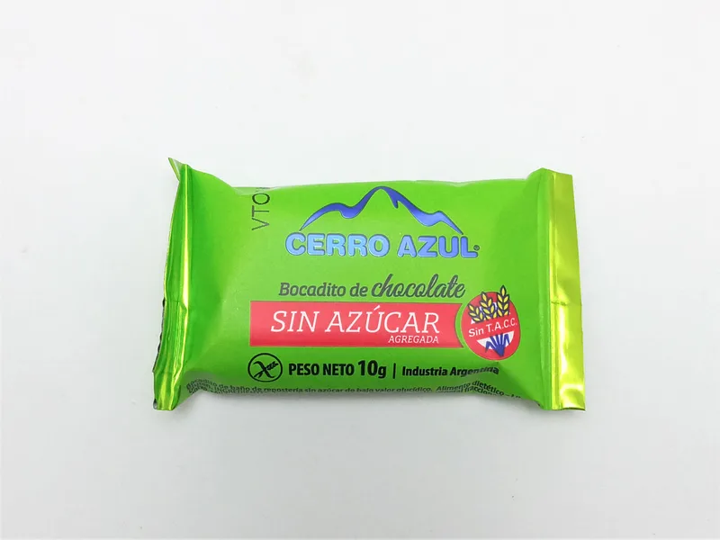 Bocaditos de Chocolate sin Azucar x 10 gr x 16 u (Cerro Azul)