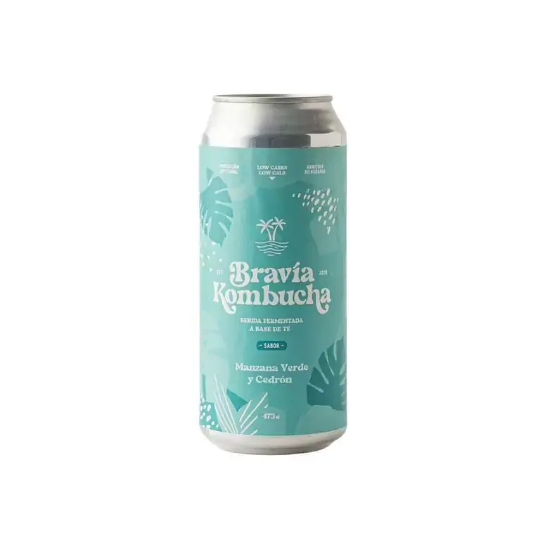 Kombucha Sabor Manzana Verde y Cedron x 473 ml (Bravia)