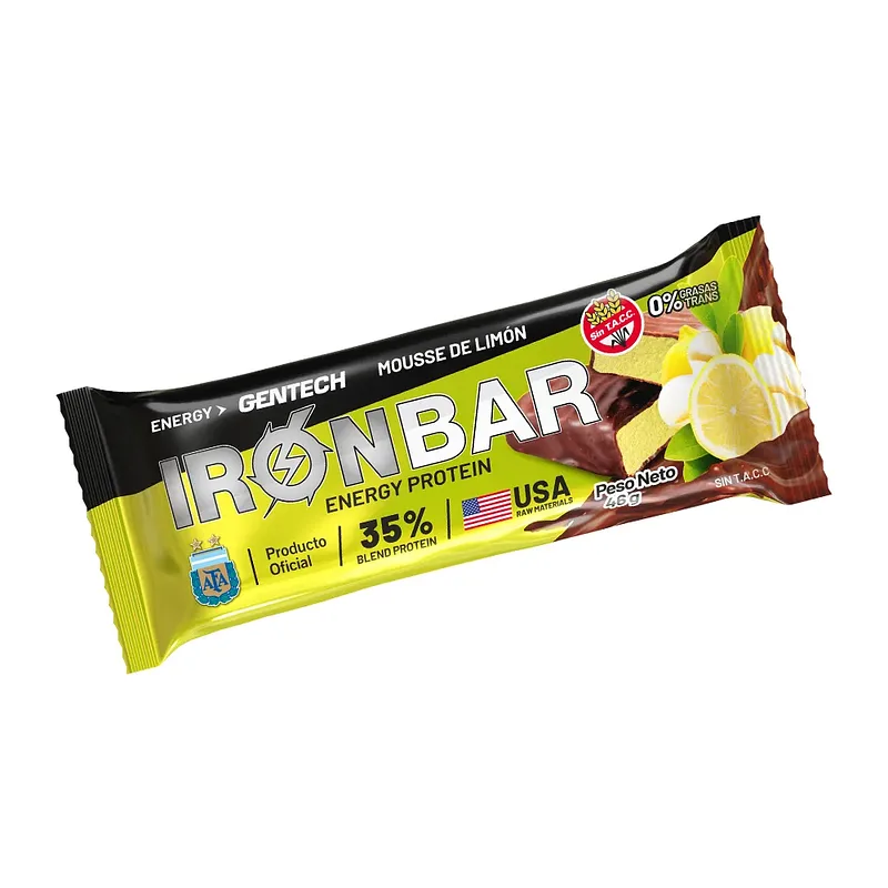 Iron Bar Sabor Mousse Limon x 46 gr x 12 u (Gentech)