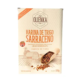 Harina de Trigo Sarraceno Alto Contenido de Fibra con Cascara x 500 gr x 7 u (Olienka)