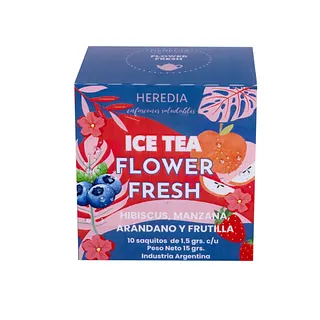 Ice Tea Flower Fresh (Hibiscus Manzana Arandano y Frutilla) x 10 u (Heredia)