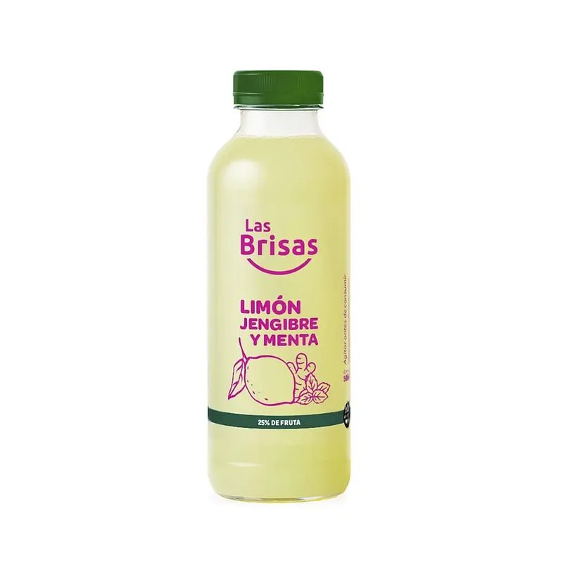 Jugo de Limon, Jengibre y Menta x 500 ml x 4 u (Las Brisas)