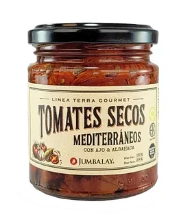 Tomates Secos Mediterraneos con Ajo y Albahaca x 200 gr (Jumbalay)