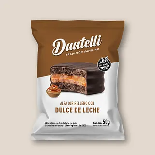 Alfajor Relleno de Dulce de Leche x 50 gr x 12 u (Dantelli)
