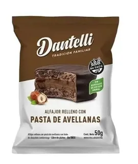 Alfajor Relleno de Pasta de Avellanas x 50 gr x 12 u (Dantelli)