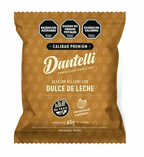 Alfajor Relleno con Dulce de Leche Premium x 65 gr x 12 u (Dantelli)