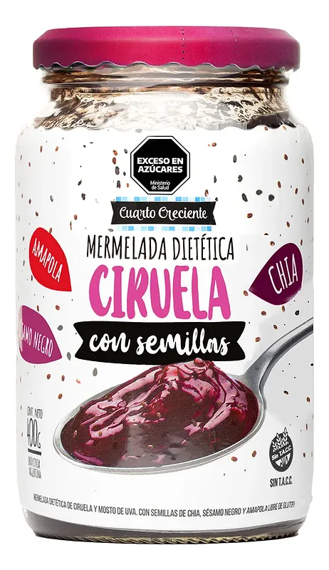 Mermelada con Semillas Ciruelas x 400 gr (Cuarto Creciente)