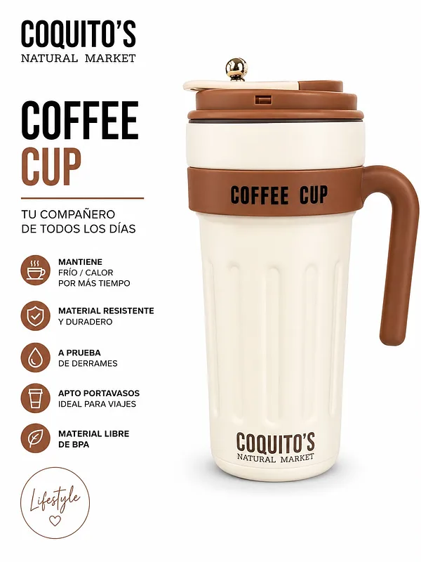 Jarro Termico con Sensor Blanco x 650 ml (Coquitos)