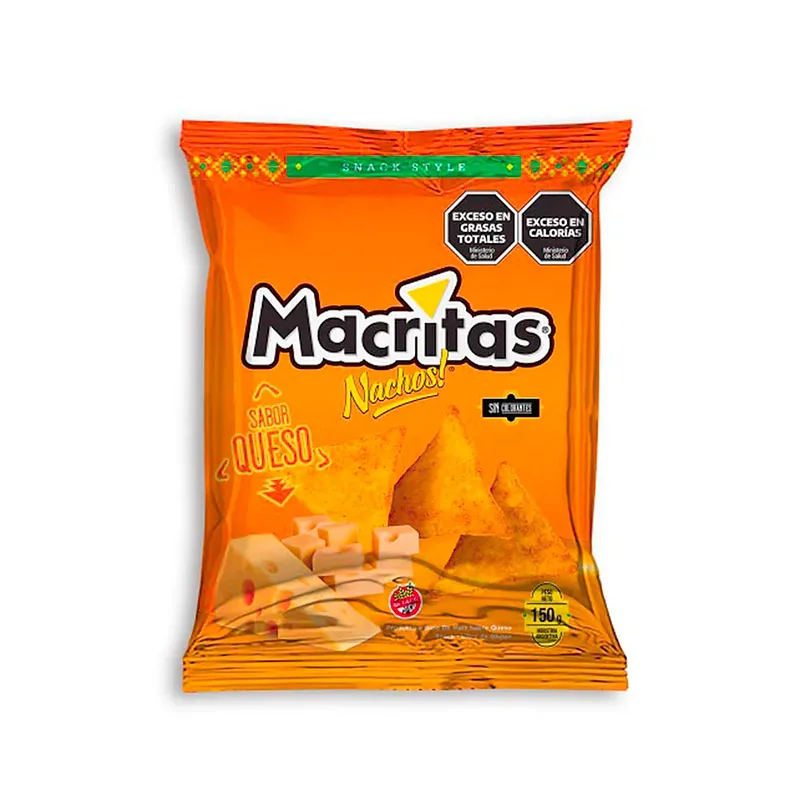 Nachos Sabor Queso x 150 gr (Macritas)