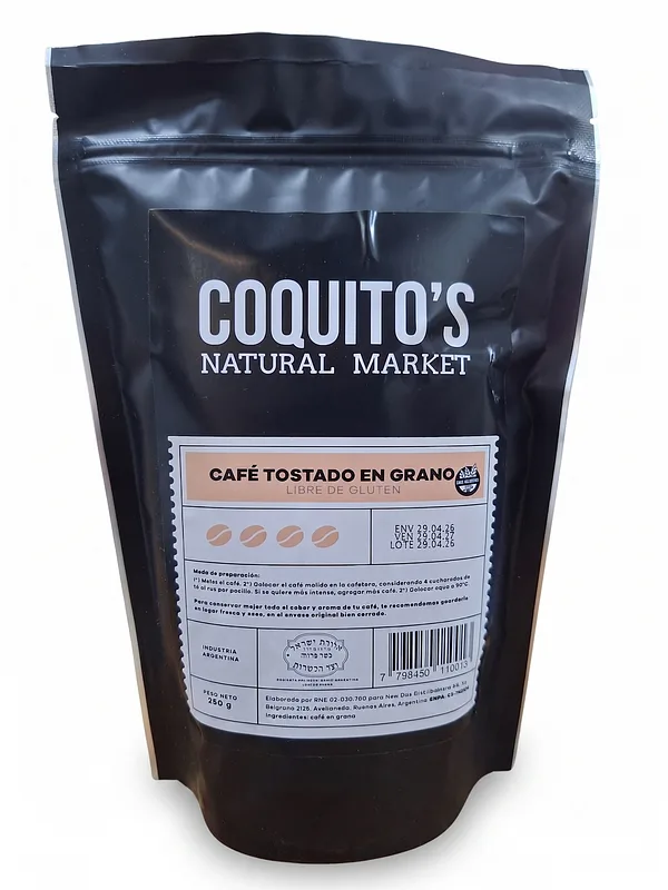 Cafe Tostado en Granos x 250 gr (Coquitos)