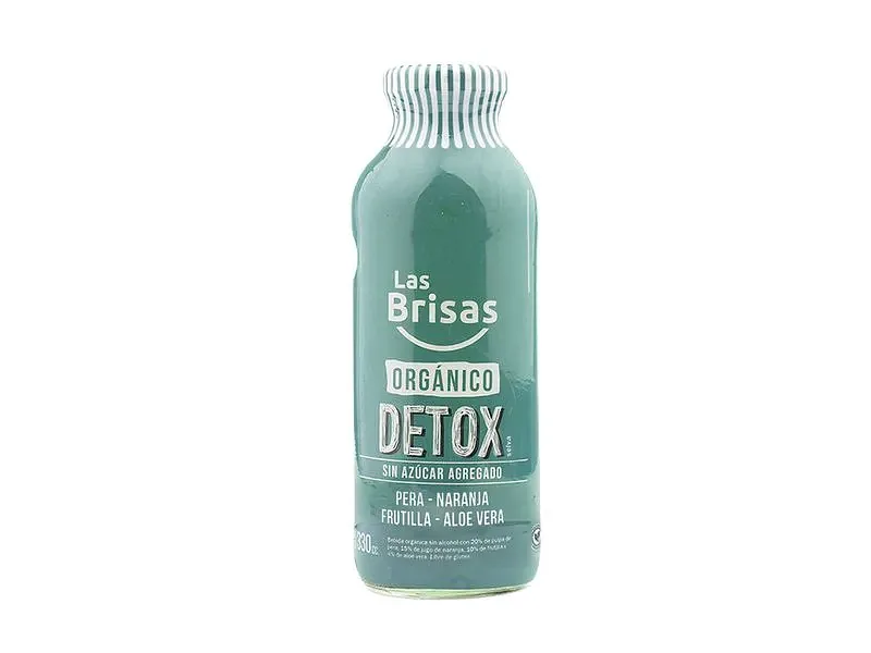 Jugo Detox Organico Pera, Naranja, Frutilla y Aloe Vera x 330 ml (Las Brisas)