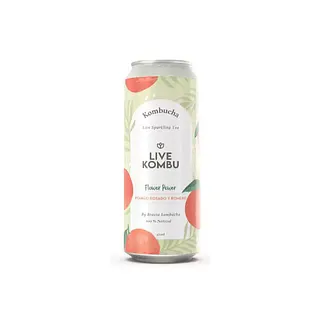 Kombucha Sabor Pomelo Rosado y Jengibre x 473 ml (Live Kombu)