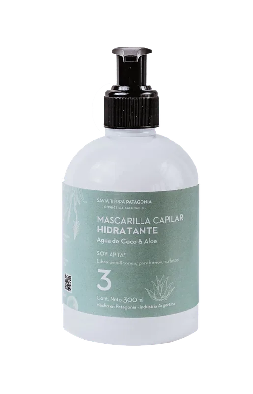 Mascarilla Hidratante Agua de Coco y Aloe Vera x 300 ml (Savia Tierra Patagonia )