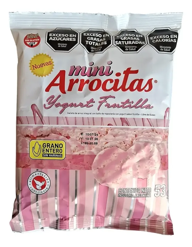 Mini Arrocitas con Chocolate Yogurt y Frutilla x 53 gr (Cerealko)