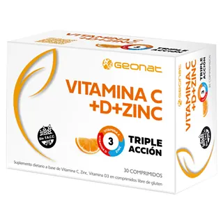 Vitamina C con D con Zinc x 30 comp (Geonat)