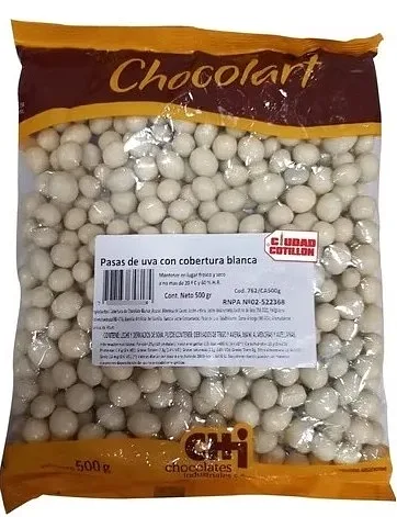 Pasas de Uva con Chocolate Blanco x 500 gr (Chocolart)