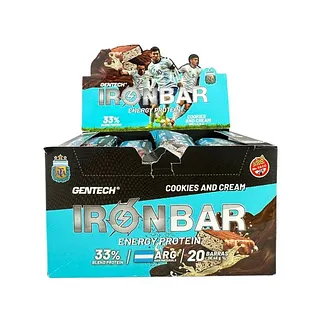 Iron Bar Sabor Cookies and Cream x 46 gr x 20 u (Gentech)