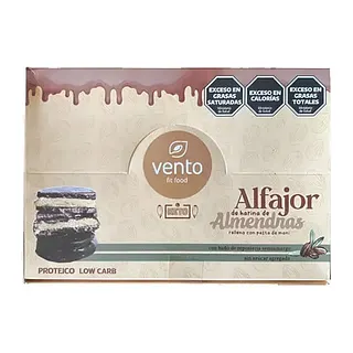 Alfajores de Almendras Relleno con Pasta de Mani x 53 gr x 6 u (Vento Fit)