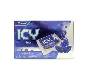 Pastillas de Mentol sin Azucar x 35 gr x 6 u (ICY)