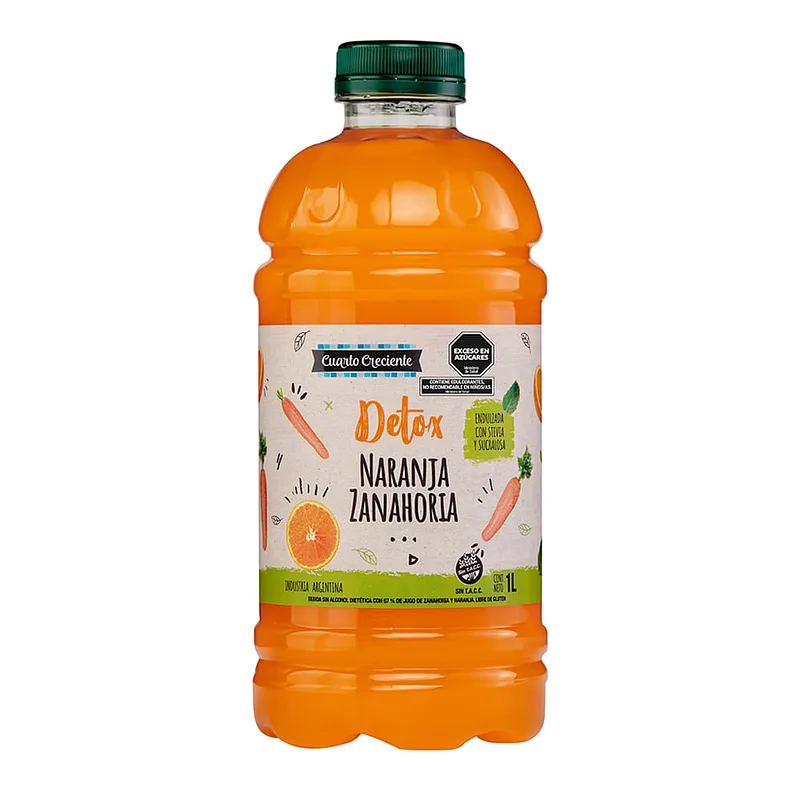 Jugo Detox Naranja y Zanahoria x 1000 ml (Cuarto Creciente)