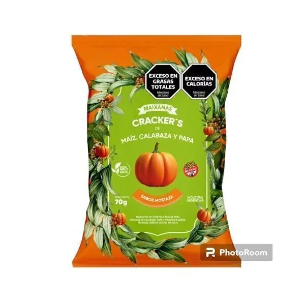 Crackers Maiz Calabaza y Papa Sabor Mostaza x 70 gr (Maixanas)