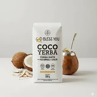 Yerba Mate con Escamas de Coco x 500 gr (God Bless You)