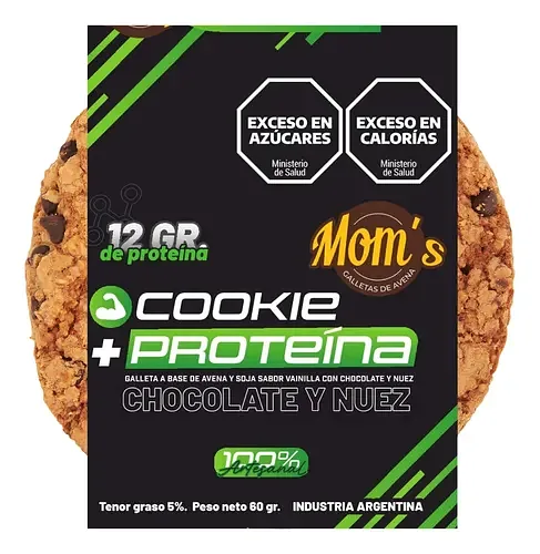 Galletitas Cookie + Proteina Chocolate y Nuez x 10 u (Moms)