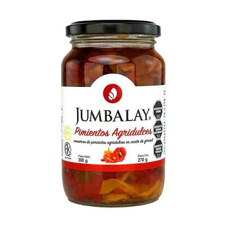Pimientos Agridulces en Aceite de Girasol x 330 gr (Jumbalay)