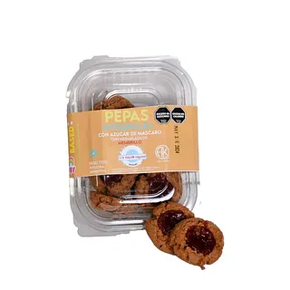 Pepas Integrales Azucar Mascabo con Mermelada de Membrillo x 170 gr (Un Rincon Vegano)