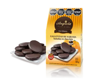Galletitas sabor Naranja Bañadas x 130 gr (Angiola)
