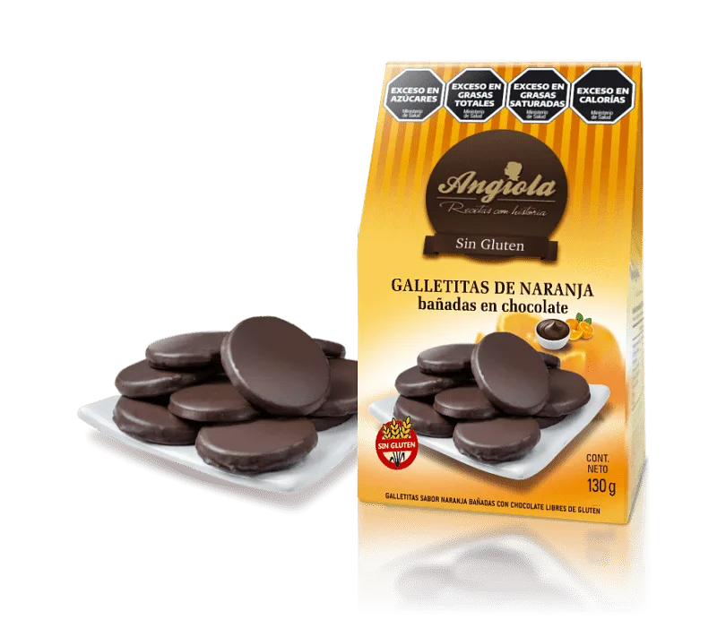 Galletitas sabor Naranja Bañadas x 130 gr (Angiola)