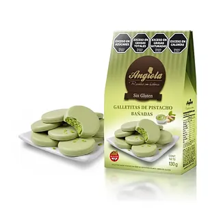 Galletitas sabor Pistacho Bañadas x 130 gr (Angiola)