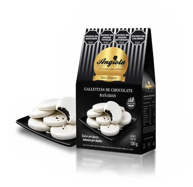 Galletitas sabor Chocolate Bañadas x 130 gr (Angiola)