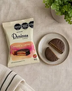 Alfajor Chocolate Negro Relleno Dulce de Leche x 12 Unidades (Doninas)