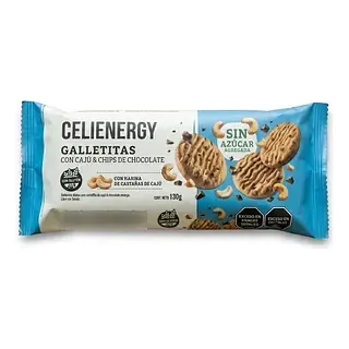 Galletitas con Caju y Chips de Chocolate Sin Azucar x 130 Gr (Celienergy)